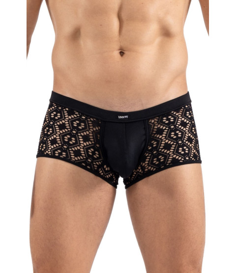 Boxer noir résille brodée Shinny - LM2407-67BLK